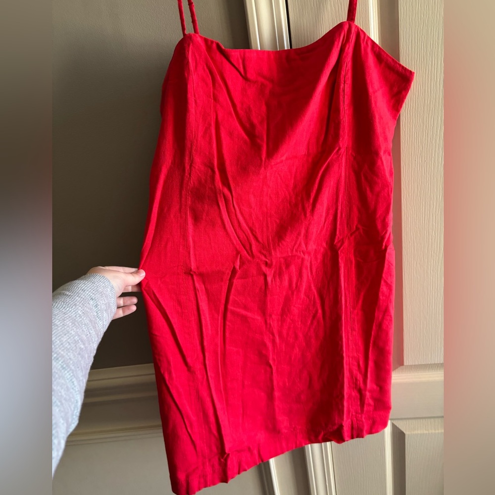 Gap red linen minidress